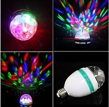 AHUJA INTERNATIONAL 360 Degree Rotating Bulb Disco LED Light for Party/Home/Diwali Decoration/Kids room (Multicolour)