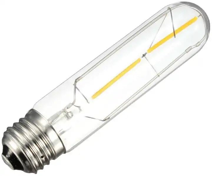 AHUJA INTERNATIONAL T125 Led Vintage Retro Edison Bulbs, 2W Vintage LED Filament Bulbs, E26, E27 Base Warm White LED Linear Tubular Filament Lights 5 inch Clear Glass Lamps (pack of 2)