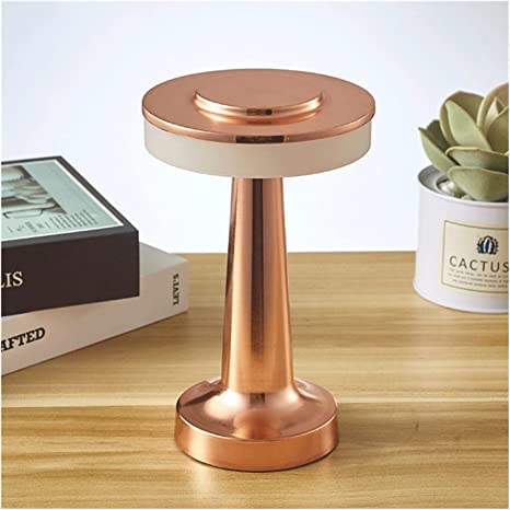 Ahuja International Modern Cordless Rechargeable Table Lamp with USB Port, Clubs,Party (Touch Control & Dimming) | Wireless Table Lamp | Portable Lamp |Restaurant Table Lamp | 3 in 1 Light (Copper)