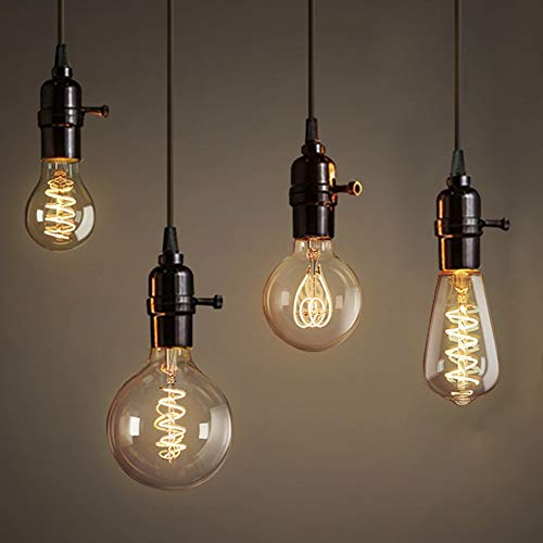 Ahuja International G95 40 Watt E27 TypeGlass Dimmable Industrial LED Filament Bulb Round Shape (Warm White, 40 W) - Pack of 2