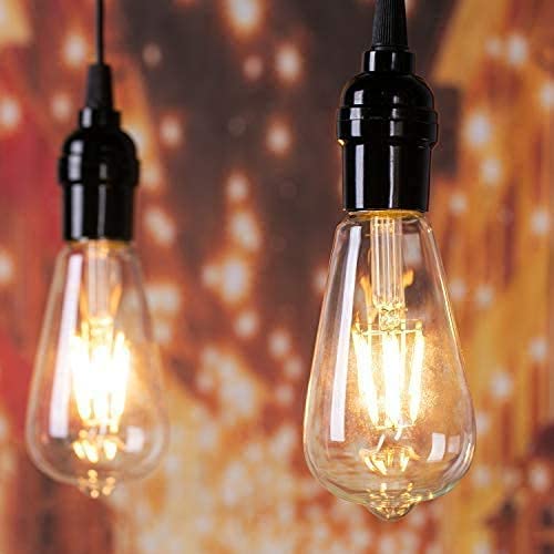 Ahuja International LED Filament Vintage Edison Bulb ST64 4w Clear Glass Bulb with E-27 Base Pack of 8