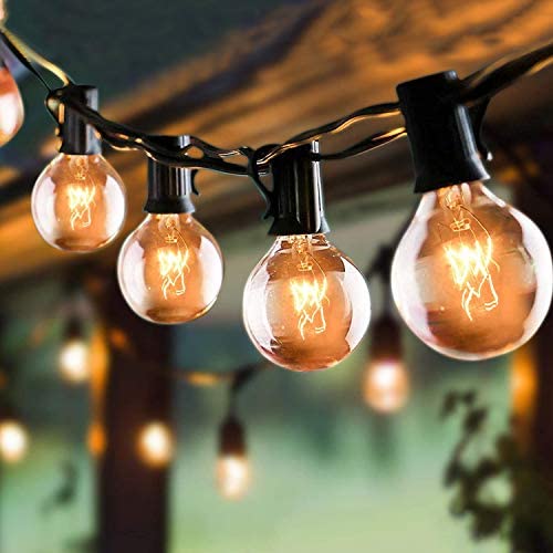 Ahuja InternationalBlack Wire 30Feet / 150 Feet String Lights Backyard Patio Hanging Indoor/Outdoor Light for Bistro Pergola Deck-Yard Tents Cafe GazeboParty Decor (Bulbs not Included)