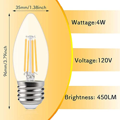 AHUJA INTERNATIONAL Vintage LED Light Candle Bulb E27 Base Warm White 4W