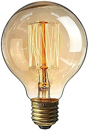 Ahuja International G95 40 Watt E27 TypeGlass Dimmable Industrial LED Filament Bulb Round Shape (Warm White, 40 W) - Pack of 2