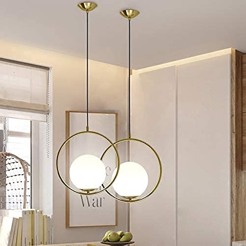 Ahuja International 40W Globe Lampshade Pendant Light, Golden, Yellow, Circular