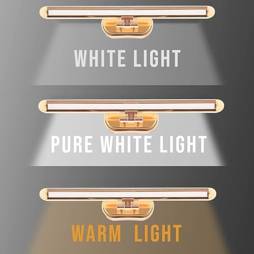 AHUJA INTERNATIONAL 12W Black Rose Gold Finish Metal Body 3 Step Color Picture Light, Bathroom Vanity Led Mirror Light (Warm White,White,Neutral White)