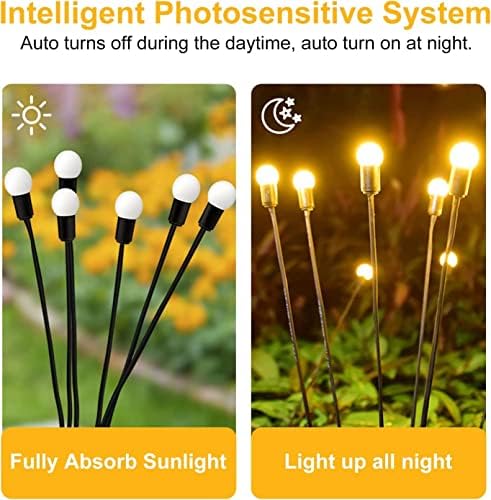 AHUJA INTERNATIONAL Solar Garden Lights, Solar Powered Firefly Lights Outdoor Waterproof Solar Garden Decorative Lights for Yard Patio Pathway Decoration, Warm White