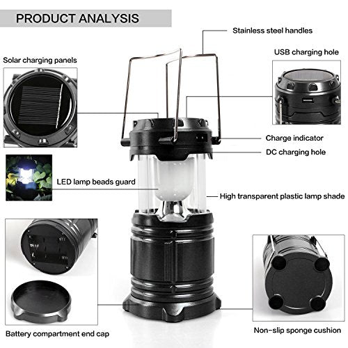 AHUJA INTERNATIONAL Rechargeable Solar and Charging LED Lantern Light, Portable Camping and Home Emergency Lights with 2 Power Sources Light Travel Battery Lantern Lamp Torch (Multicoloured)