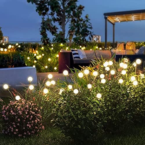 AHUJA INTERNATIONAL Solar Garden Lights, Solar Powered Firefly Lights Outdoor Waterproof Solar Garden Decorative Lights for Yard Patio Pathway Decoration, Warm White