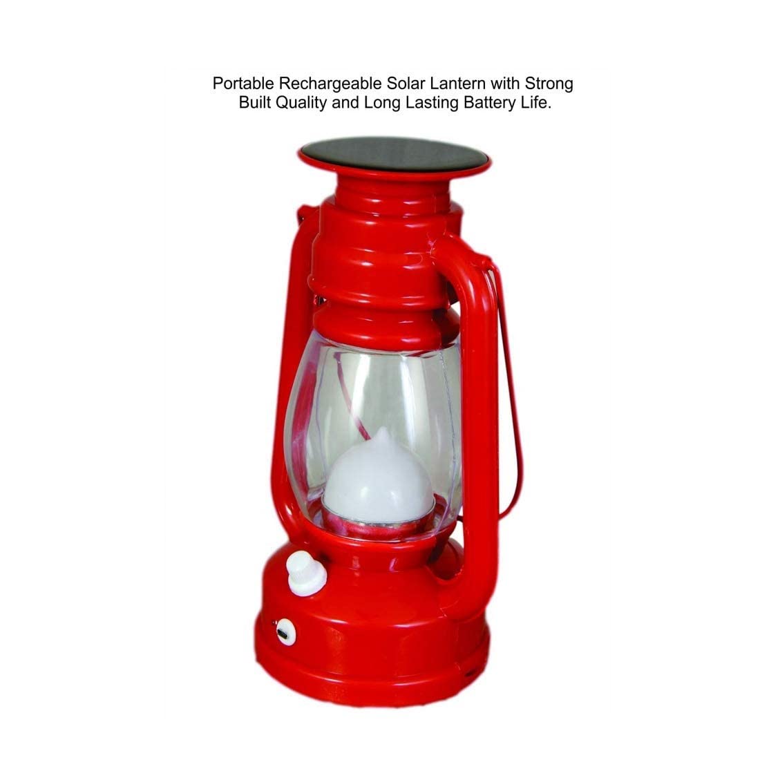 AHUJA INTERNATIONAL Plastic LED Rechargeable Light Lantern with USB Mobile Charging Portable, Red, Pack of 1