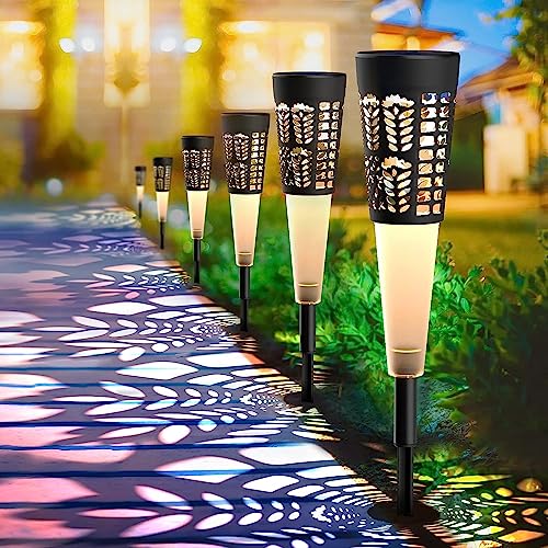 Ahuja Internationl Solar Lights Outdoor Stainless Steel Lights Waterproof, LED Solar Powered Outdoor Lights Solar Garden Lights for Pathway Patio Yard Warm White