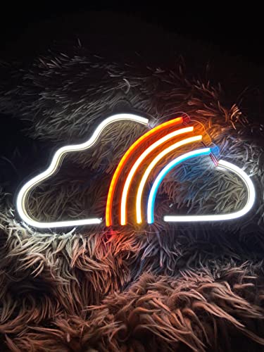 AHUJA INTERNATIONAL Cloud LED NEON Sign, Home Decor, Kids Room, Party, CAFÉ (12.1 x 6.7)