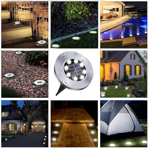 AHUJA INTERNATIONAL Solar Ground Waterproof Lights, Outdoor, Garden Bright in-Ground Lights Landscape Lights for Pathway Yard Deck Lawn Patio Walkway