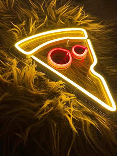 AHUJA INTERNATIONAL Pizza LED NEON Sign, Home Decor, Kids Room, Party, CAFÉ (8.6 x 6.8)