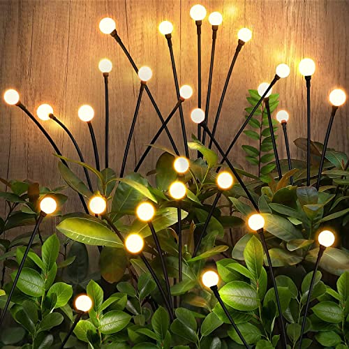 AHUJA INTERNATIONAL Solar Garden Lights, Solar Powered Firefly Lights Outdoor Waterproof Solar Garden Decorative Lights for Yard Patio Pathway Decoration, Warm White