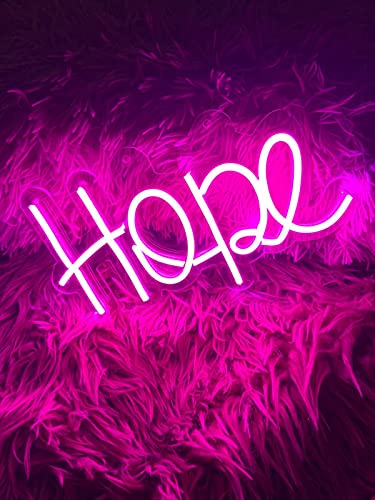 AHUJA INTERNATIONAL Hope LED NEON Sign, Home Decor, Kids Room, Party, CAFÉ (10.3" x 6")