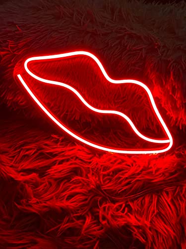 AHUJA INTERNATIONAL Lips LED NEON Sign, Home Decor, Kids Room, Party, CAFÉ (11.3 x 5.9)