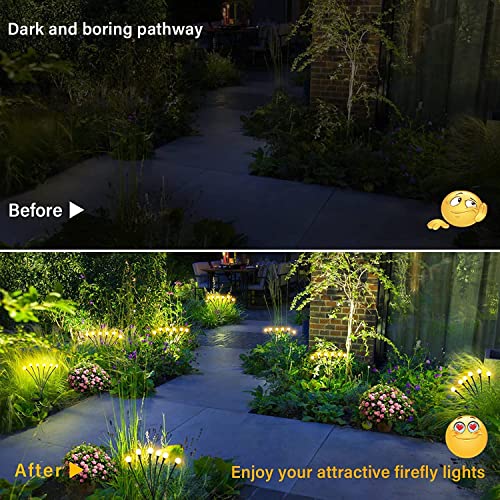 AHUJA INTERNATIONAL Solar Garden Lights, Solar Powered Firefly Lights Outdoor Waterproof Solar Garden Decorative Lights for Yard Patio Pathway Decoration, Warm White