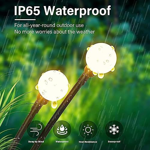 AHUJA INTERNATIONAL Solar Garden Lights, Solar Powered Firefly Lights Outdoor Waterproof Solar Garden Decorative Lights for Yard Patio Pathway Decoration, Warm White