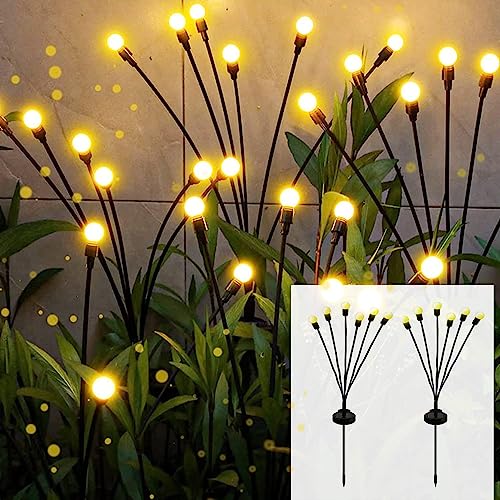 AHUJA INTERNATIONAL Solar Garden Lights, Solar Powered Firefly Lights Outdoor Waterproof Solar Garden Decorative Lights for Yard Patio Pathway Decoration, Warm White