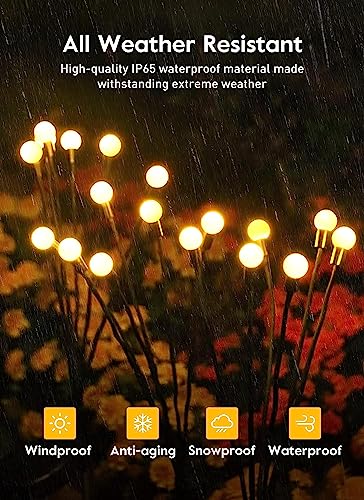 AHUJA INTERNATIONAL Solar Garden Lights, Solar Powered Firefly Lights Outdoor Waterproof Solar Garden Decorative Lights for Yard Patio Pathway Decoration, Warm White