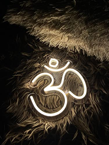 AHUJA INTERNATIONAL OM LED NEON Sign, Home Decor, Kids Room, Party, CAFÉ (7 x 7.5)