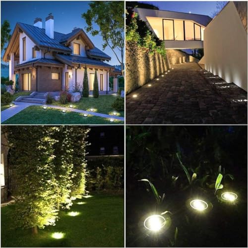 AHUJA INTERNATIONAL Solar Ground Waterproof Lights, Outdoor, Garden Bright in-Ground Lights Landscape Lights for Pathway Yard Deck Lawn Patio Walkway