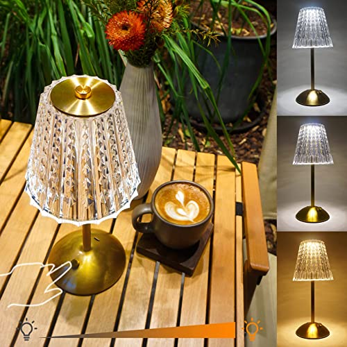 AHUJA INTERNATIONAL Crystal Portable Luxury LED Table Lamp Color Touch Sensor Table Lamp Home Decor Bedside Lamps Lamps Room Décor