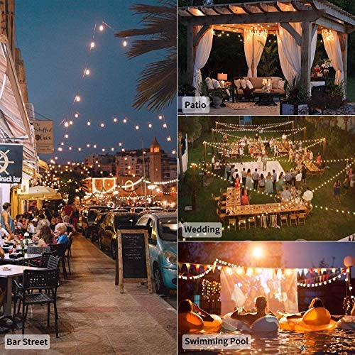 Ahuja InternationalBlack Wire 30Feet / 150 Feet String Lights Backyard Patio Hanging Indoor/Outdoor Light for Bistro Pergola Deck-Yard Tents Cafe GazeboParty Decor (Bulbs not Included)