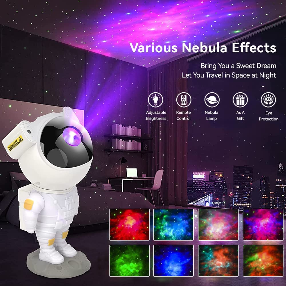 AHUJA INTERNATIONAL Astronaut Galaxy Projector Light for Bedroom, Star Projector Night Light, Adjustable Head Angle & 360°Rotation, Diwali Lights for Decoration Home