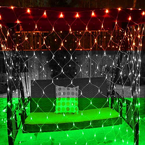 AHUJA INTERNATIONAL LED Tricolor Net Mesh Flag Fairy String Light Saffron White and Green-Plastic,Corded Electric,Rectangular 3x2M